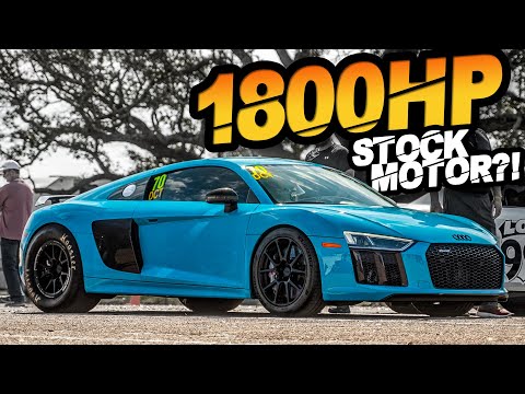 1800HP STOCK MOTOR R8?! SAVAGE Launch on the Highway! (FIRST 7 Second Stock Engine R8)