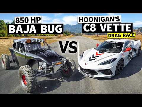 850hp Baja Bug vs the Hoonigan Chevy Corvette C8 // THIS vs THAT