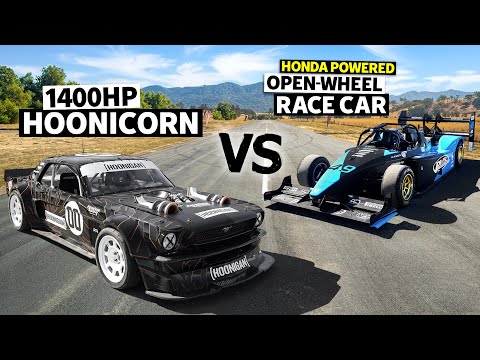 POWER vs WEIGHT! 1300lb 650hp WOLF vs Ken Block's AWD 1400hp Mustang // Hoonicorn vs The World 2