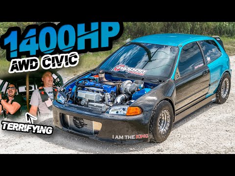 1400HP AWD Civic is Terrifyingly FAST! FRUSTRATE EG Ridealong (FASTEST Honda on the Street)