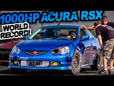 ACURA RSX World Record! 1000HP AWD K24 BREAKS 1/4 MILE RECORD (Real Street 2.2L Destroker Engine)