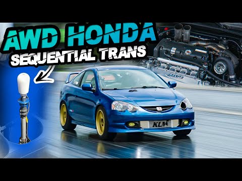AWD Sequential Turbo Honda K20 FIRST RACE! IT'S FAST (C8 Corvette and Evo IX)