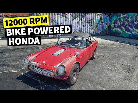 Motorcycle engine in a car?? 12,000 RPM 1000cc CBR Powered 1964 Honda S600! // Build Breakdown