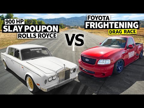 Hoonigan’s Fast & the Furious Tribute Truck vs Hellcat Swapped Rolls Royce Drag Race