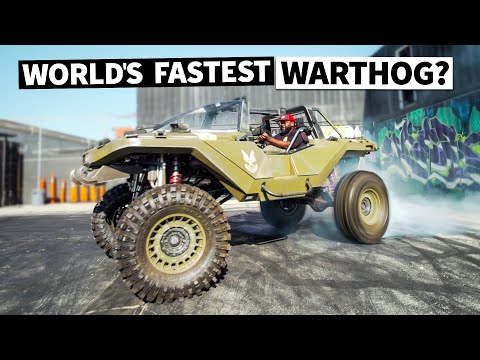 FIRST BURNOUT! Our Real Life 1,000hp Halo Warthog RIPS Tire Slayer Studios!