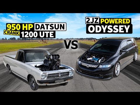 950hp Datsun 1200 UTE races 2JZ Swapped Odyssey // THIS vs THAT: Down Under