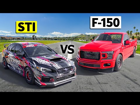 1150 HP Subaru WRX STI vs Twin Turbo Ford F-150 // THIS vs THAT