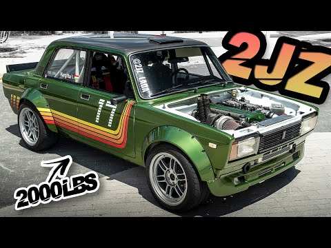 Russian Lada with 2JZ-GTE Swap! (2000LB STREET LEGAL MISSILE)