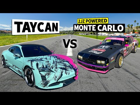 JZ-swapped Monte Carlo vs Porsche Taycan Turbo // THIS vs THAT