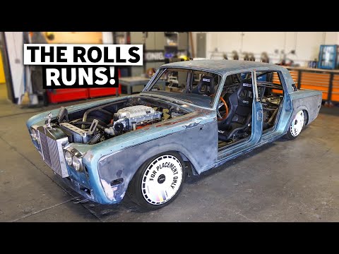 FIRST START! Our 700hp Hellcat swapped Rolls Royce party car RUNS!