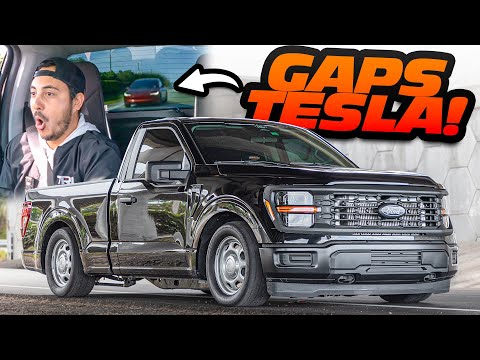 SLEEPER 4WD F150 GAPS Tesla! (EV Picks a Race with the Wrong Truck)