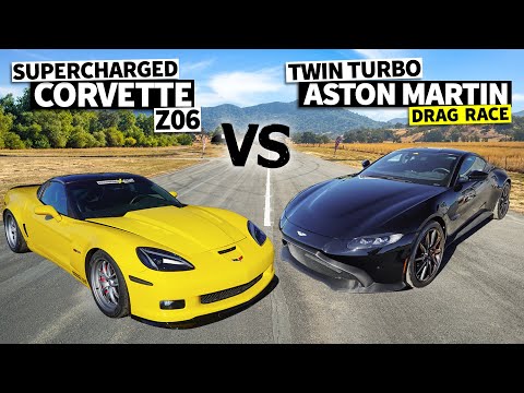 Supercharged Corvette Z06 Drag Races Aston Martin Vantage