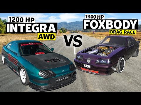 1400hp AWD Integra vs 1200hp LS-Swapped Mustang Drag Race // HONDA vs HATERS