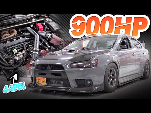 900HP Evo X on 44PSI - Rowdy AWD Street Launch (Low Key Street MONSTER!)