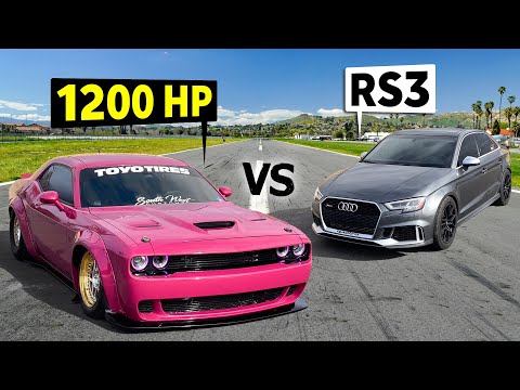 1200 HP Liberty Walk Dodge Hellcat vs IROZ Audi RS 3 // THIS vs THAT