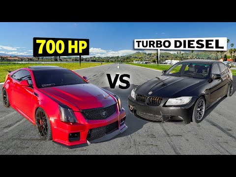 Methanol-Spiked BMW 335d vs 700hp Cadillac CTS-V // THIS vs THAT