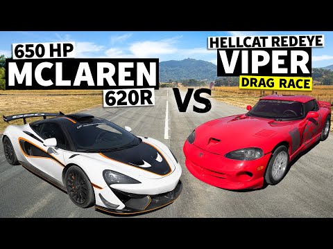 Hellcat-Swapped Viper vs McLaren 620R Drag Race // THIS vs THAT