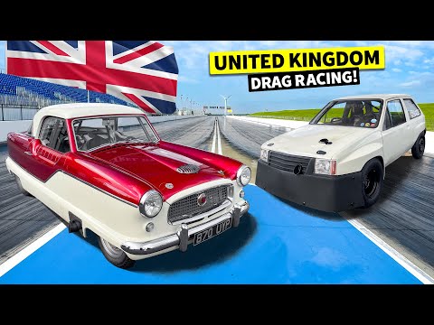 V8 Swapped Nash Metropolitan vs Vauxhall Nova Drag Car – Prep Drag Racing at Santa Pod Raceway