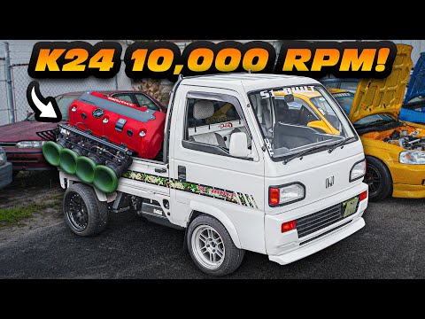 K24 Swapped Honda Mini-Truck SCREAMS 10,000RPM! (1500LB 