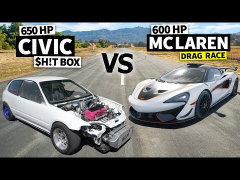 K-Swapped EG Civic Drag Races McLaren 620R