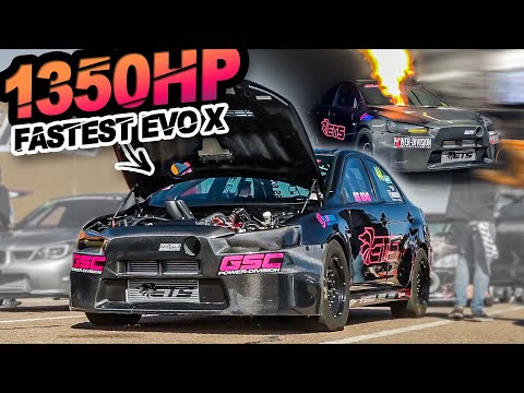 1350HP Evo X vs INSANE Stick Class + 1400HP Evo 8 (The FASTEST Evo X in the World)