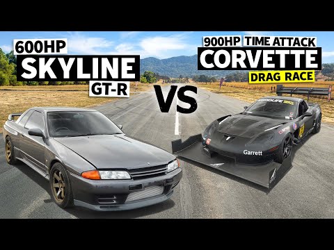 600hp Nissan Skyline GT-R vs 900hp Time Attack Corvette Z06 // THIS vs THAT