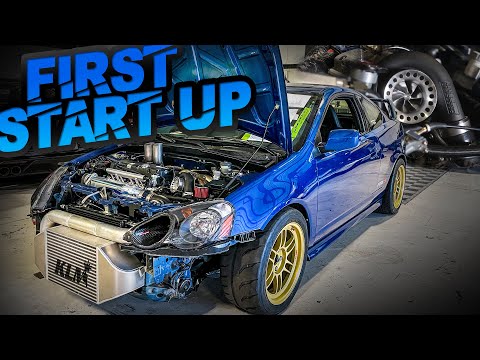 AWD Acura RSX BUILD - FIRST START UP! (Stock K20 Turbo Kit is COMPLETE)