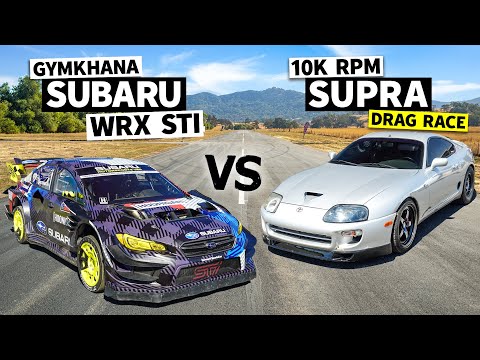 10,000 rpm Supra (With 1,100hp) Races Travis Pastrana’s 862hp Subaru WRX STI Gymkhana Car