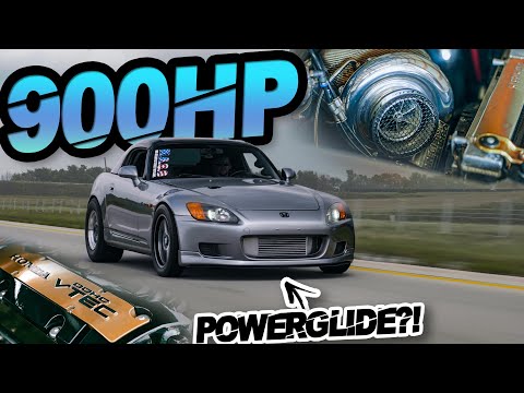 900+HP Honda S2000 with a Powerglide?! (F20C on 50PSI + 10,500RPM)