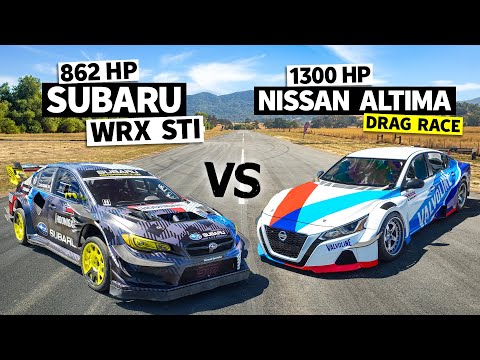 Travis Pastrana’s 862hp Subaru STI vs. Chris Forsberg’s 1,300hp GTR Powered Altima // Flying Finish