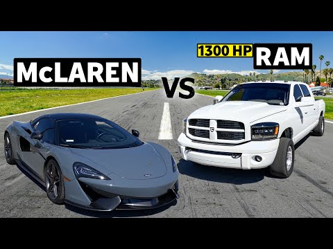 BUILT vs BOUGHT! 1300hp Diesel RAM vs Fresh-off-the-Floor McLaren 570S // THIS vs THAT