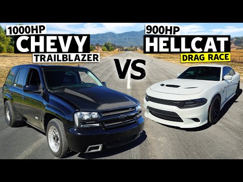 1000hp Chevy Trailblazer vs 900hp Dodge Hellcat // THIS vs THAT