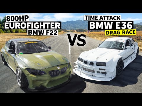 800hp Formula Drift BMW 2 Series vs 670hp Time Attack BMW 318is Drag Race // THIS vs THAT