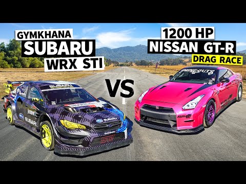 1,200 AWHP GT-R Races Travis Pastrana’s Gymkhana 2020 Subaru STI // Flying Finish