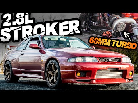 2.8L Stroker Skyline R33 GT-R Street Drive *ROASTS TIRES* (850HP RB Perfection!)