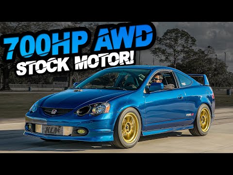 700HP AWD RSX 1/4 Mile on STOCK 200,000 Mile Honda K20! (IMPRESSIVE RESULTS)