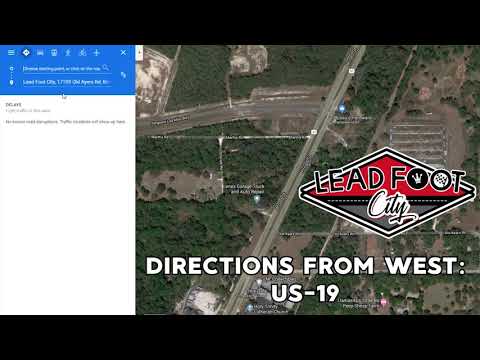 Directions to Lead Foot City from the West (US-19)