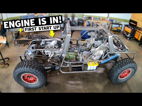 Our HALO Warthog's 1,000 Horsepower TWIN TURBO 438ci Ford Windsor V8 arrives! FIRST START!