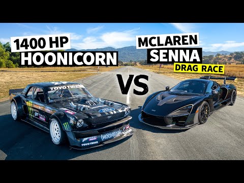 Ken Block’s 1,400hp AWD Ford Mustang Hoonicorn vs. a McLaren Senna Merlin // Hoonicorn vs. the World