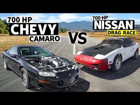 700hp F-Body Camaro drag races LS-Swapped 240SX // THIS vs THAT