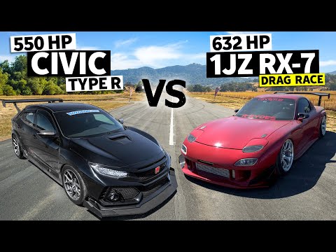 Turbo Civic Type R vs FD RX-7 Drag Race // HONDA vs HATERS – Engines.com