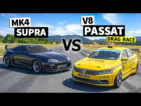 MKIV Supra vs. The World’s Most Rowdy LS7 Passat (With 8 to 1 Headers!) // This vs. That