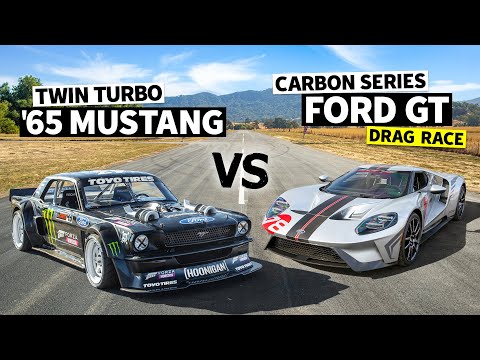 Iconic Ford Battle: Ford GT Carbon Edition Vs 1,400hp AWD Mustang // Hoonicorn Vs the World