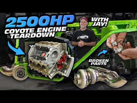 2506WHP 5.0L Coyote Engine Teardown with Jay! What BROKE AFTER 50+ Runs?! (6.52@215MPH)