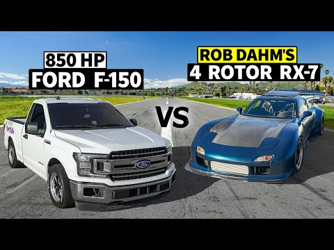 850hp F-150 vs Rob Dahm’s ONE-OF-ONE 4-Rotor RX-7 // THIS vs DAHM