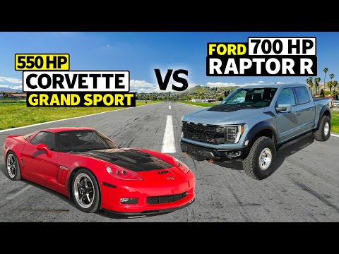 Is a 2023 Ford Raptor R faster than a C6 Corvette? // THIS vs THAT