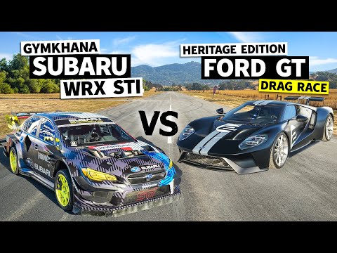 Ford GT Battles Travis Pastrana’s Subaru 862hp Gymkhana Car. Racecar vs. Supercar! // Flying Finish