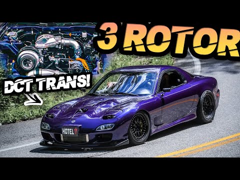 900+HP 3 Rotor RX7 with DCT Trans!? (88MM Turbo + 9000RPM EARGASM)