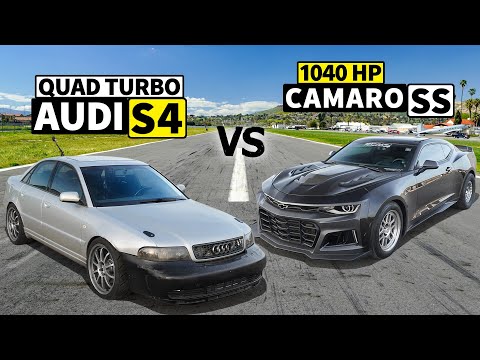 Quad Turbo Audi S4 vs 1040hp Camaro SS // THIS vs THAT