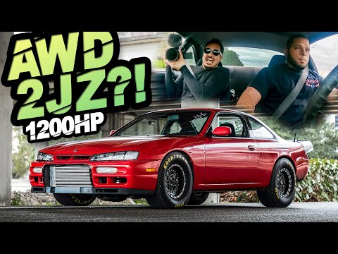 1200HP AWD 2JZ 240SX is SCARY FAST! (1.4s 0-60 MPH Street Launch)